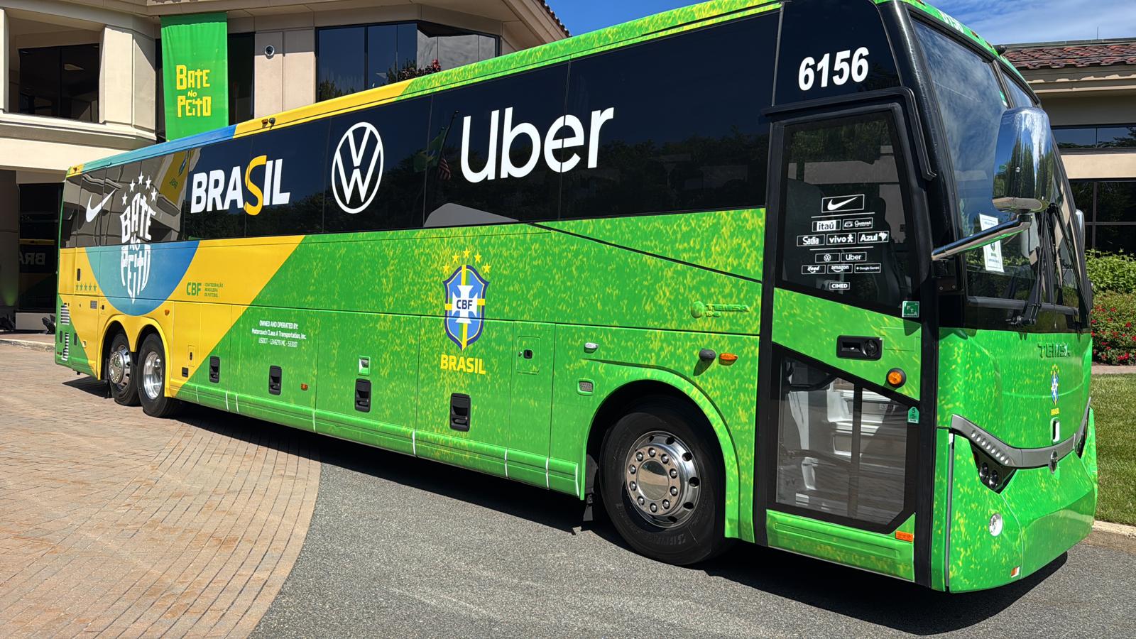 Brazil national team motorcoach provided for sports transportation