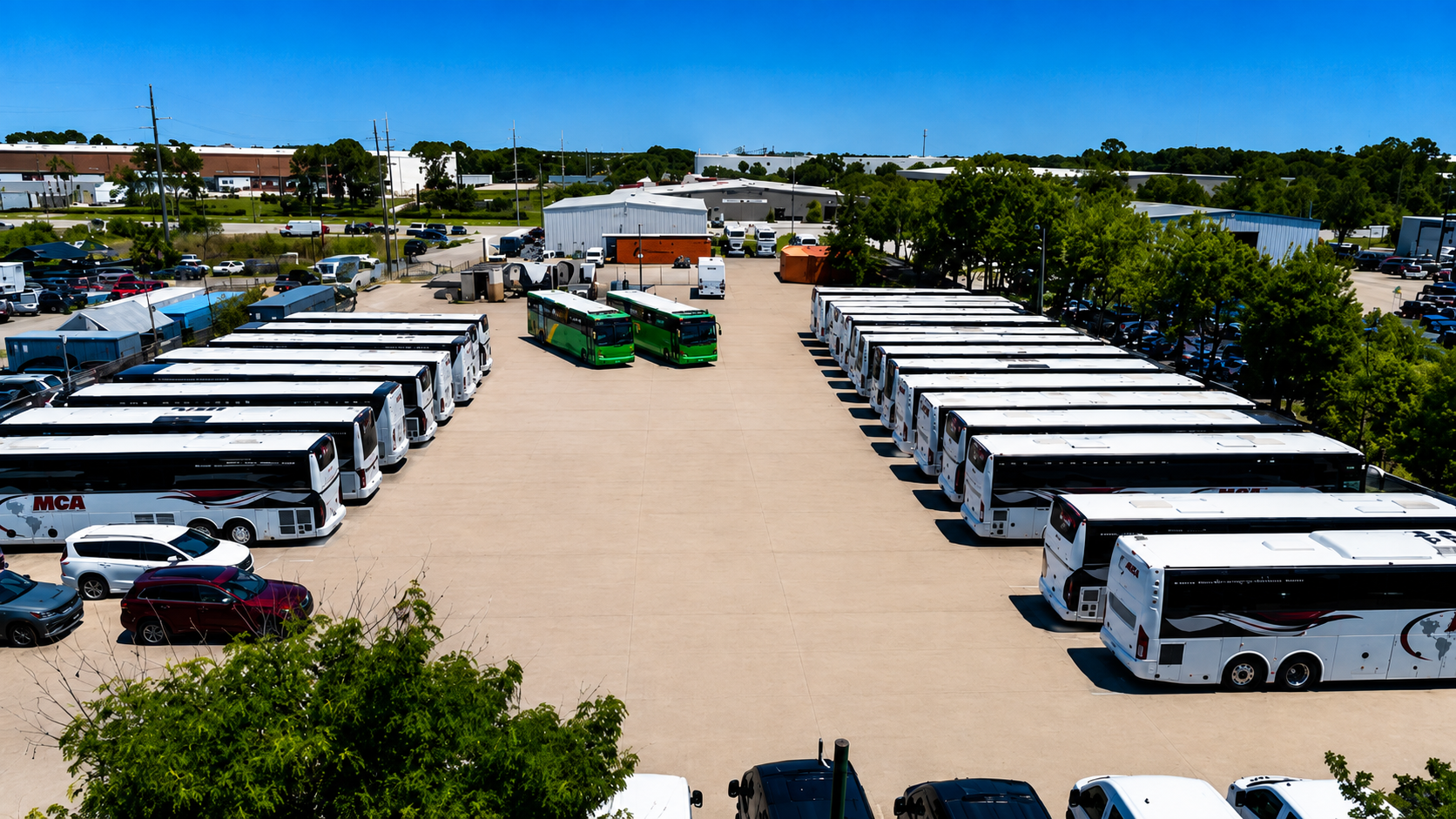 MCA Transportation fleet yard aerial view