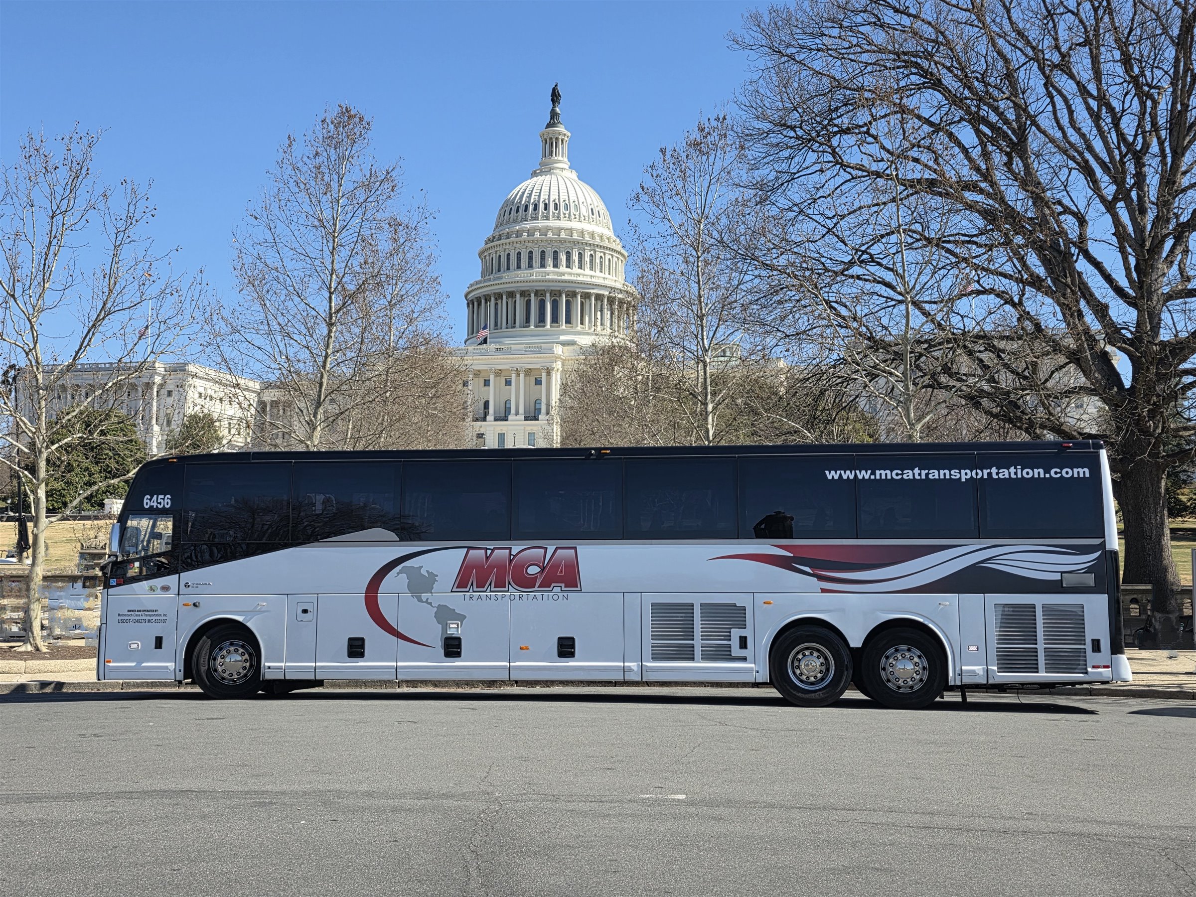 MCA Transportation motorcoach in Washington, DC